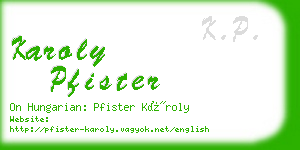 karoly pfister business card